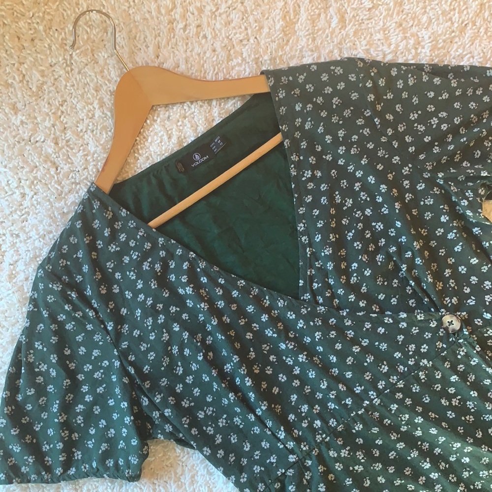 Volcom Green Floral Dress
